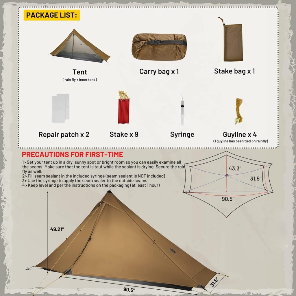 this is a photo of the tent and it's package list