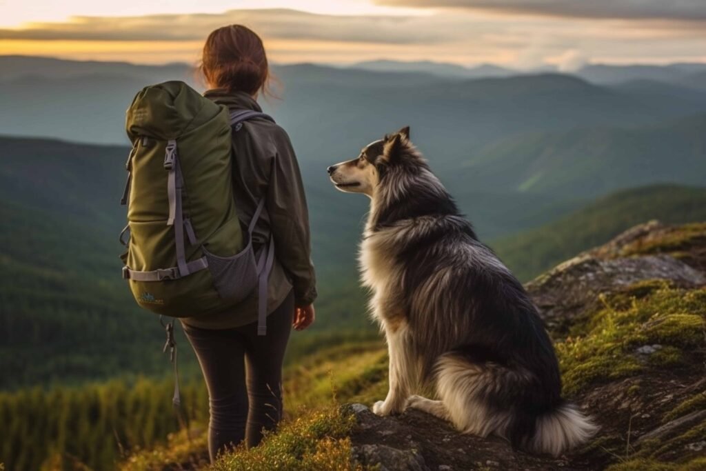 hiking with dog