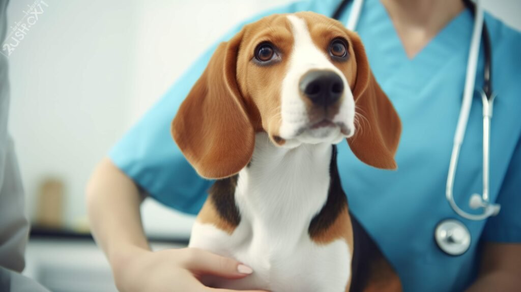 dog at vet